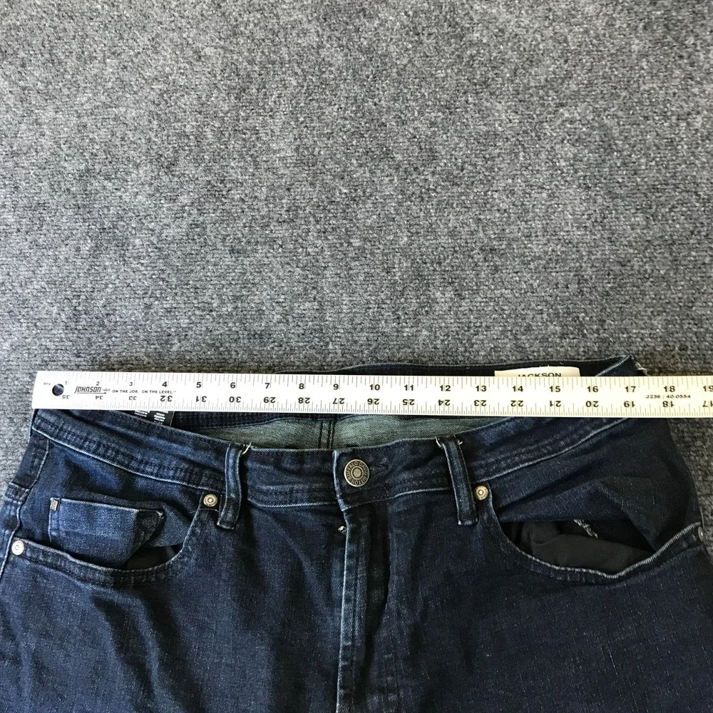 Buffalo Jackson Jeans Men's 36x28 Blue Denim Double Stitch Stretch Straight Leg
